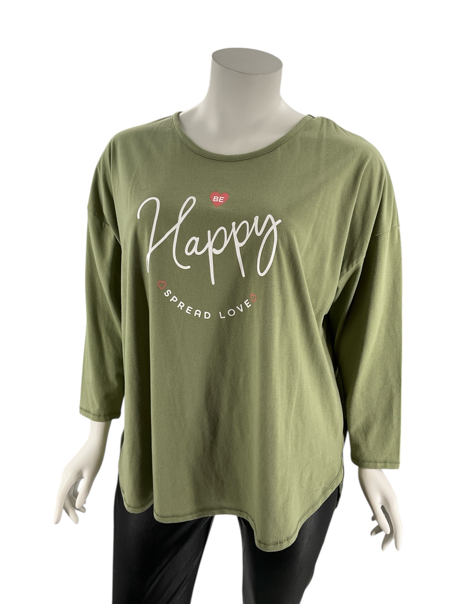 New Directions Olive Green Graphic Pre-Owned Ladies Top - Size 4X