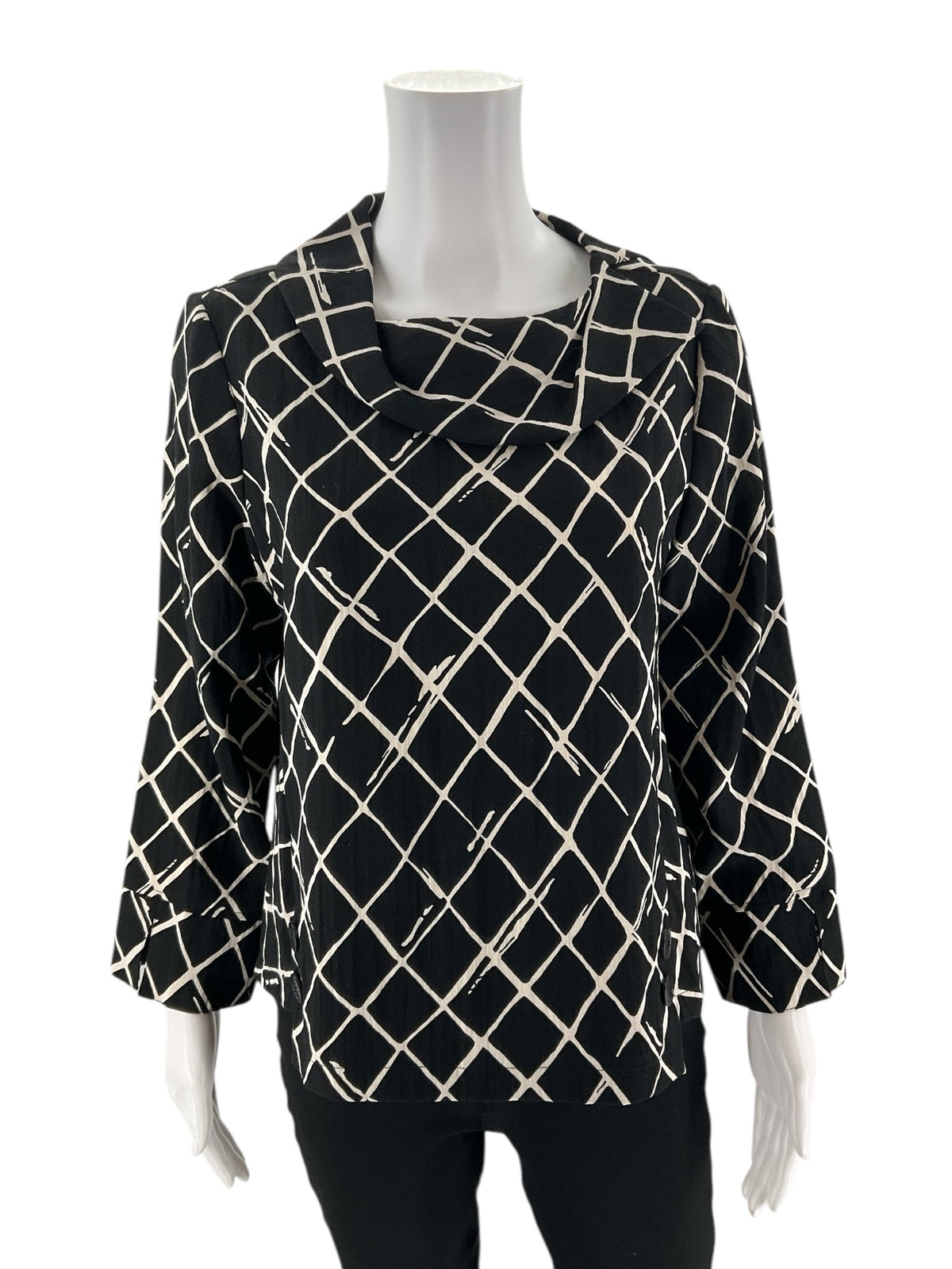 Habitat -  black/white Diamond Pre-Owned Ladies Casual Top - Size XS