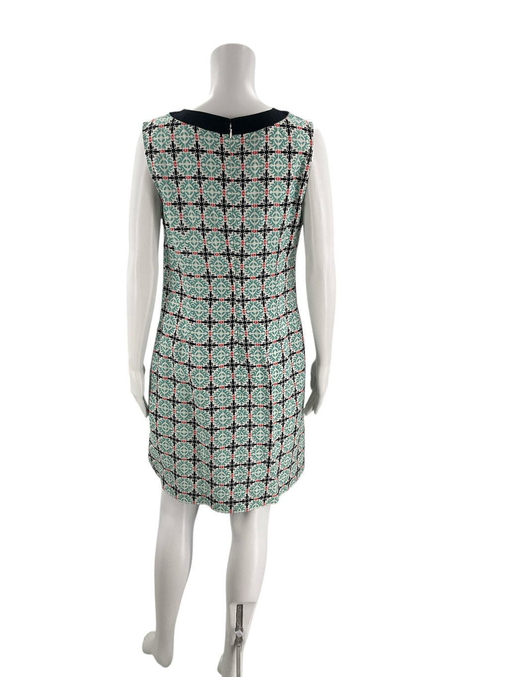 Talbots Aqua/Multi Color Print Pre-Owned Ladies Dress - Size 10 Petite