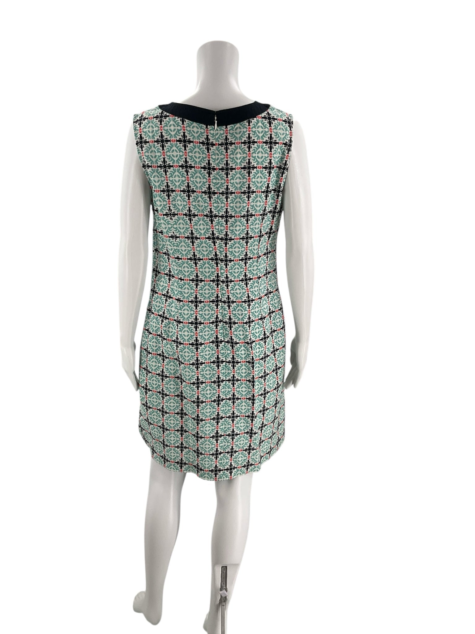 Talbots Aqua/Multi Color Print Pre-Owned Ladies Dress - Size 10 Petite