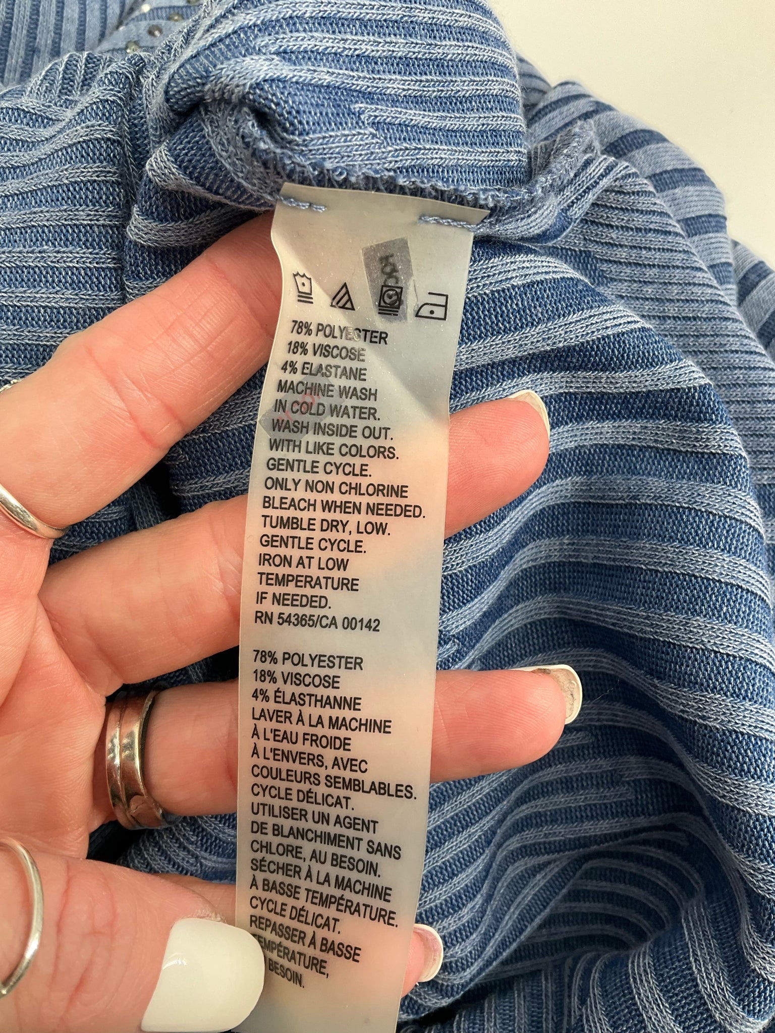 Allison Daley Slate Blue Studded Pre-Owned Ladies Short Sleeve Top - Size 2X