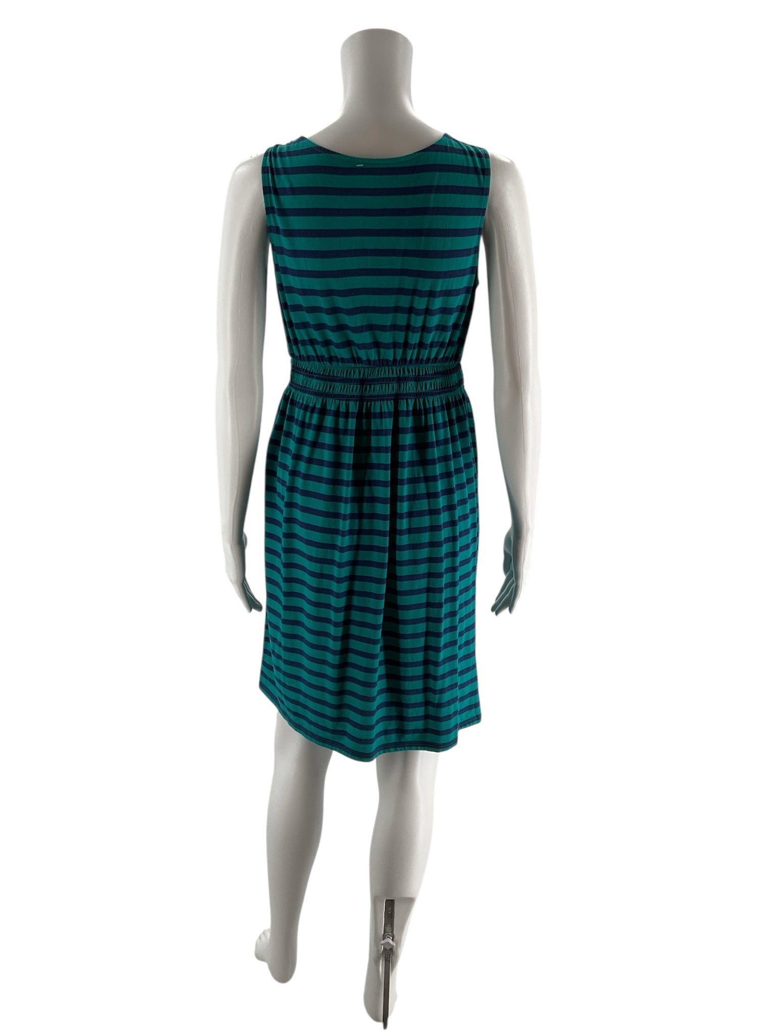 Bump in the Night Teal/Blue Striped Pre-Owned Ladies Dress - Size Small