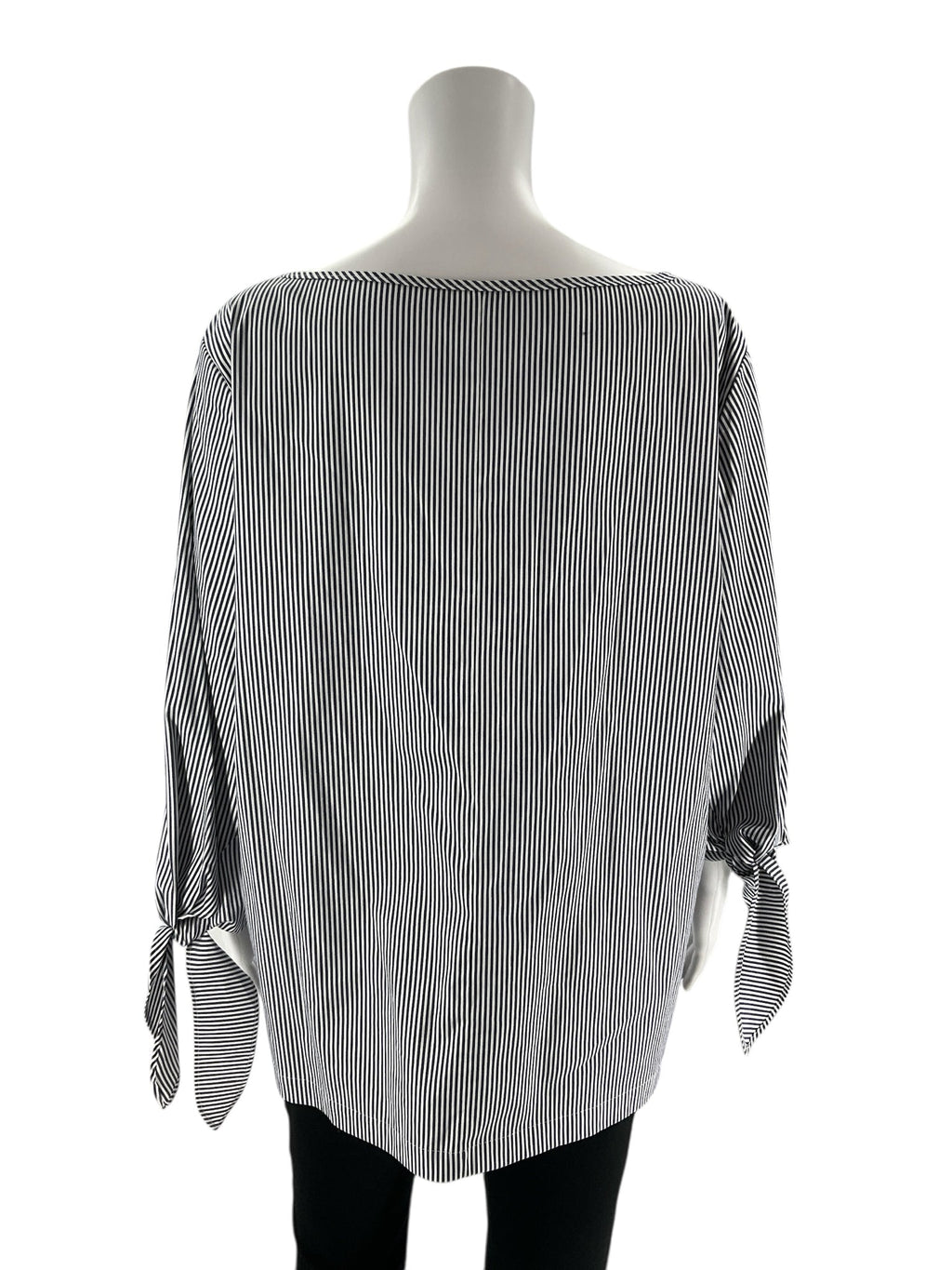 Lafayette 148 -  white/blue Stripe Pre-Owned Ladies Casual Top - Size XL