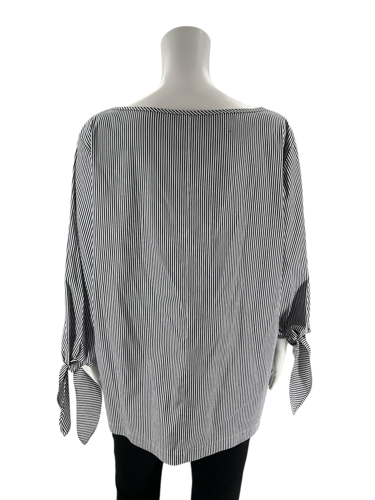 Lafayette 148 -  white/blue Stripe Pre-Owned Ladies Casual Top - Size XL