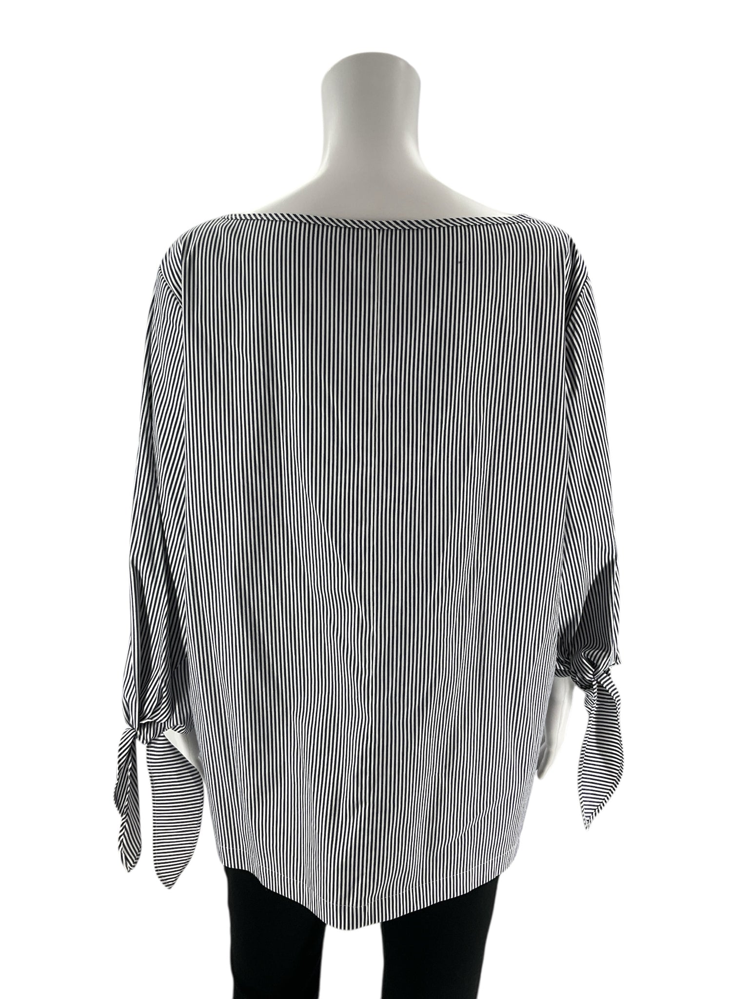 Lafayette 148 -  white/blue Stripe Pre-Owned Ladies Casual Top - Size XL