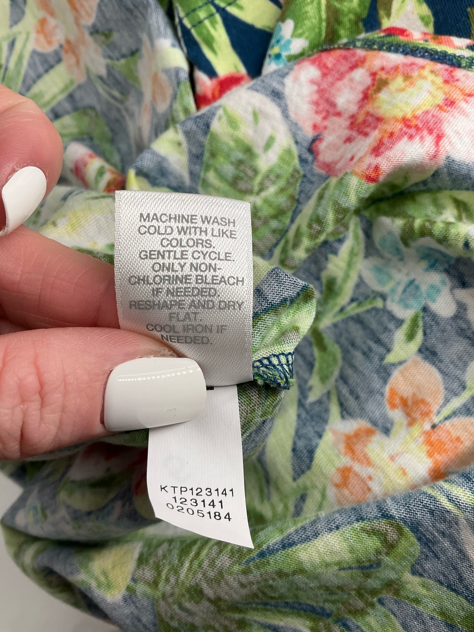 J Jill - Blue/Green/Orange Floral Pre-Owned Ladies Casual Top - Size Small