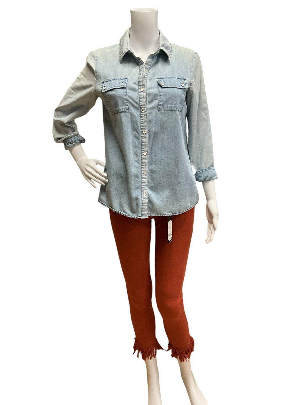 Kensie Blue Denim Pre-Owned Ladies Top - Size Small - Margaret’s Fine Consignment
