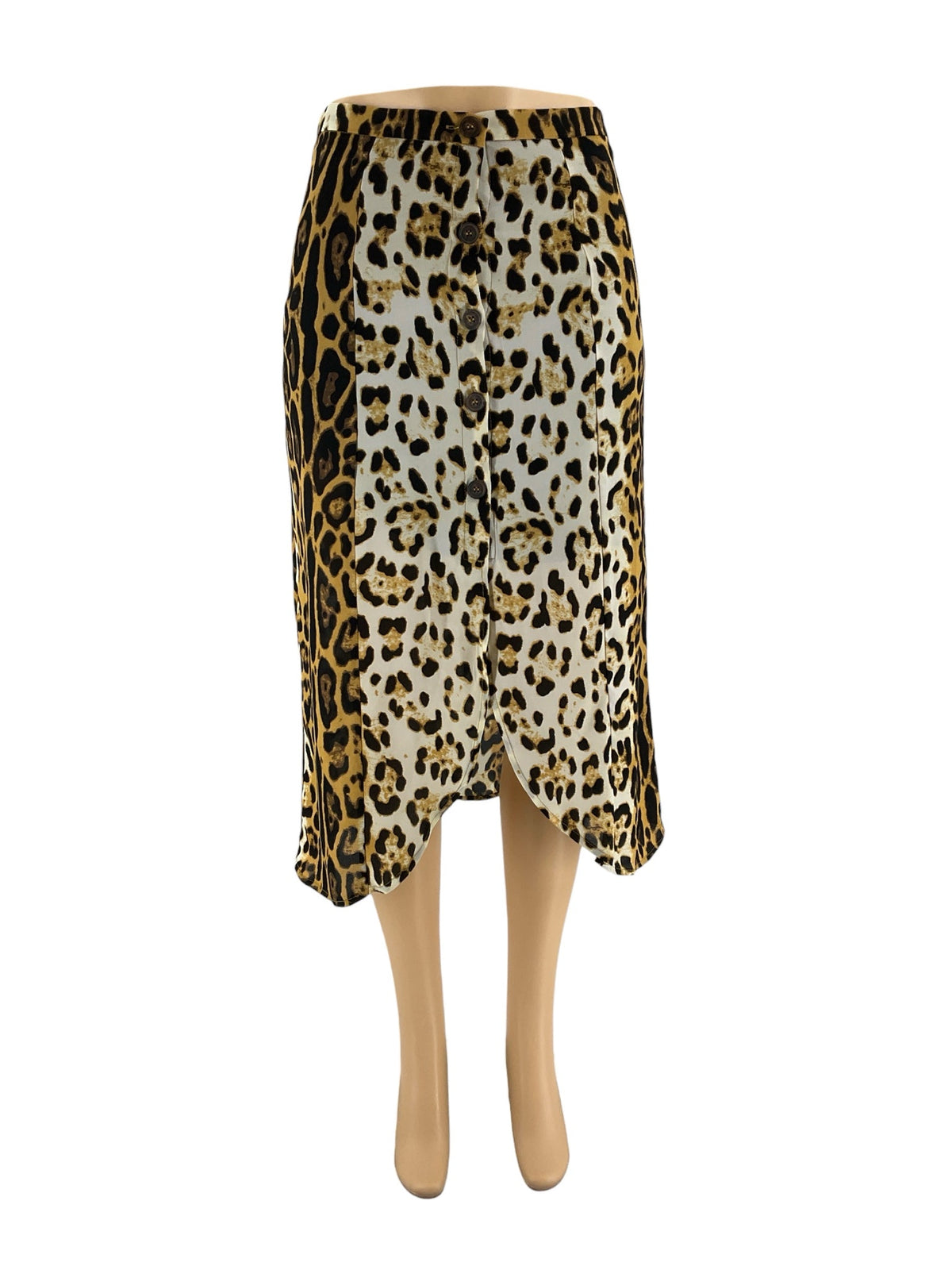 Buddy Love - cream/tan/black Animal Pre-Owned Ladies Skirt - Size Medium