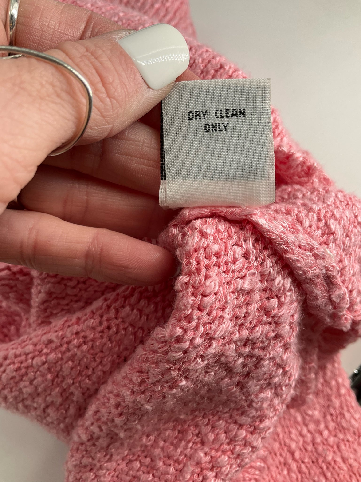 No Brand - Pink Solid Pre-Owned Ladies Casual Top - Size Large