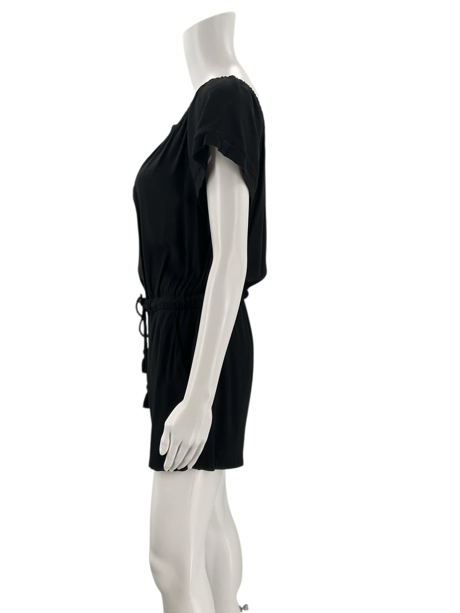Loft Black Solid Ladies Pre-Owned Romper - Size Medium Petite - Margaret’s Fine Consignment