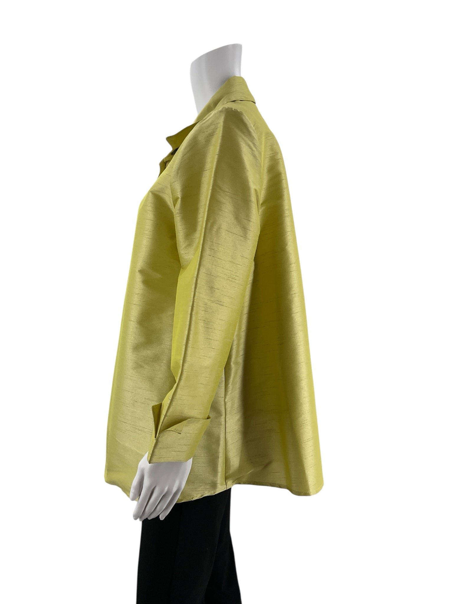 ic collection Yellow Green Solid Pre-Owned Ladies Top - Size Large