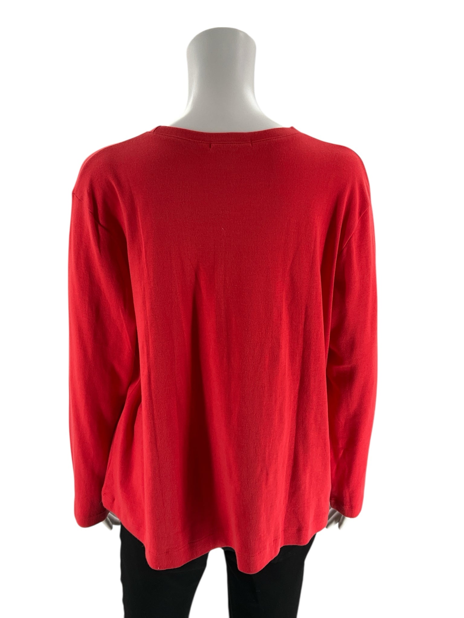 Bordado -  Red Solid Pre-Owned Ladies New With Tags Casual Top - Size M