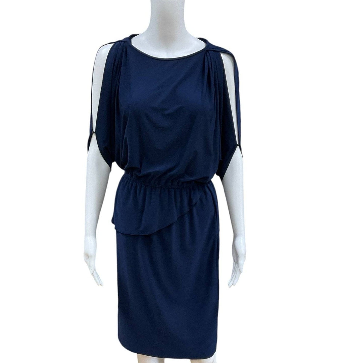 Tahari Navy Solid Ladies Pre-Owned Dress - Size XS - Margaret’s Fine Consignment