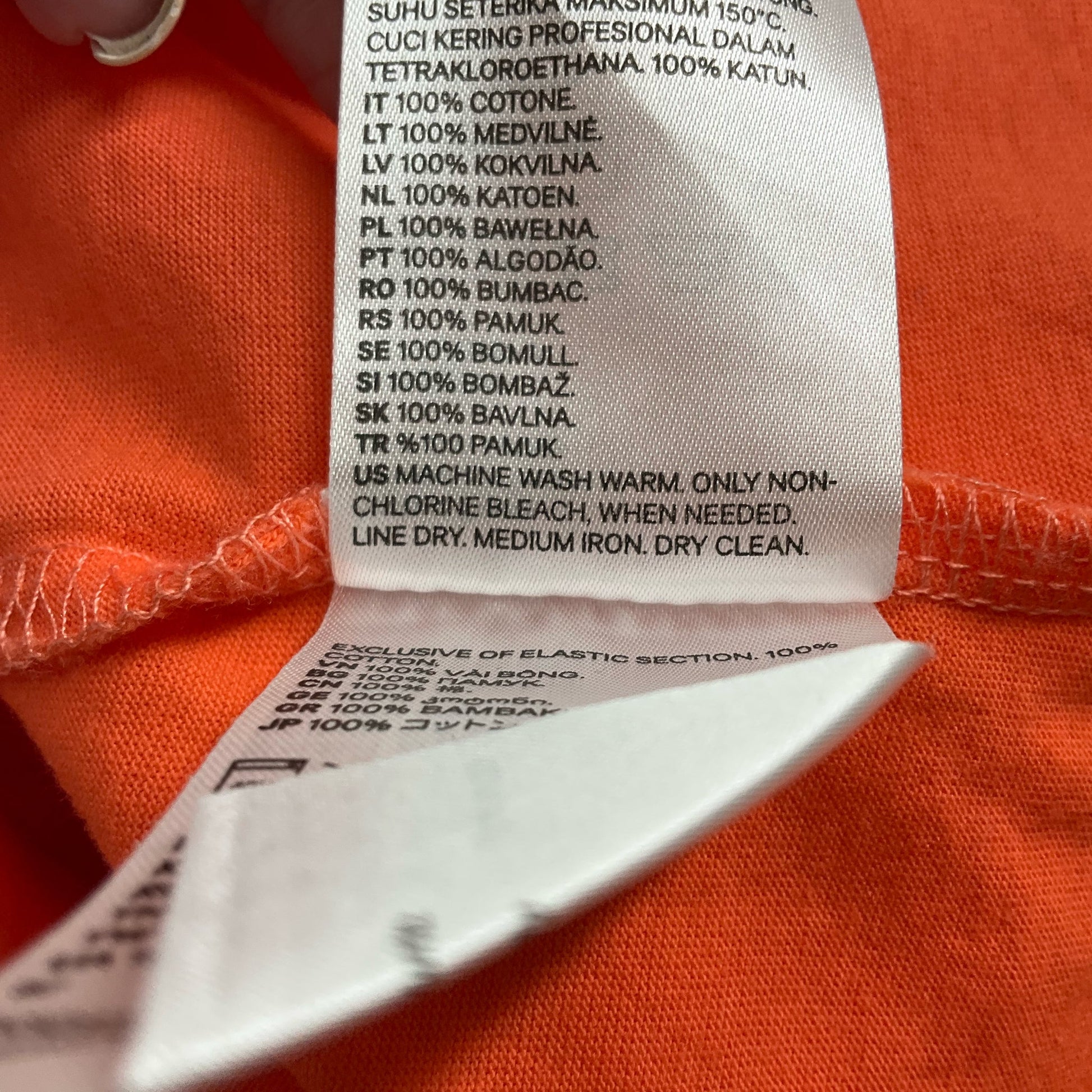 H&M Orange Solid Pre-Owned Ladies Top -  Size Large