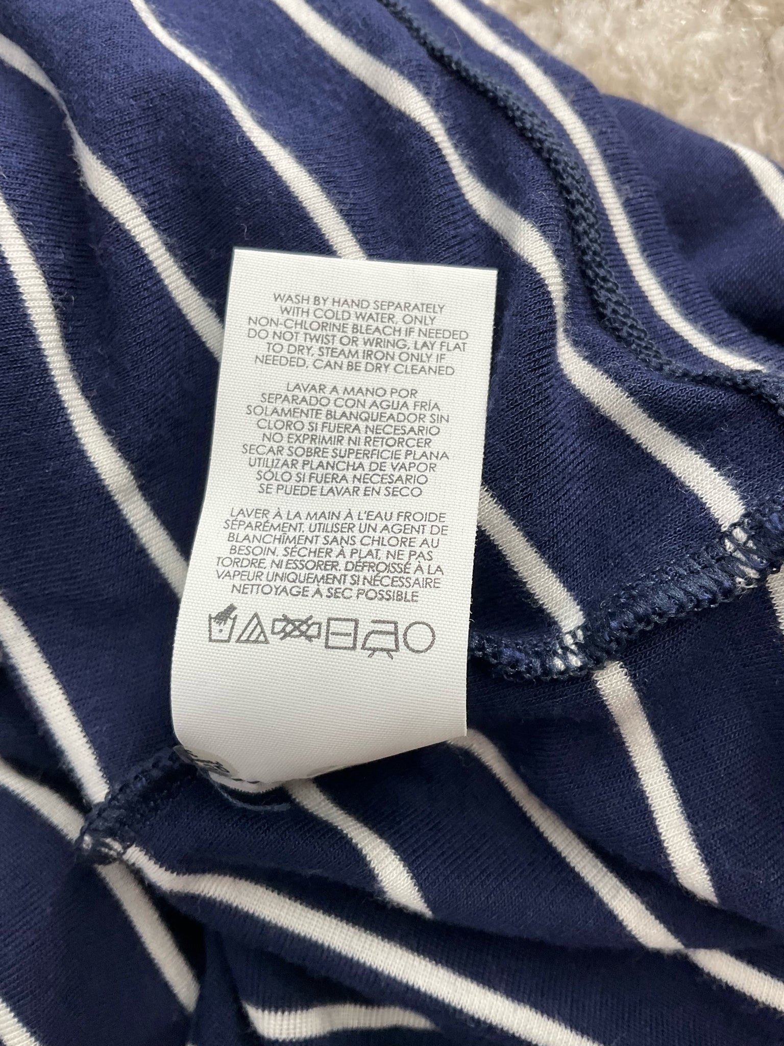 Cabi - Navy/White Stripe Pre-Owned Ladies Casual Top - Size Small