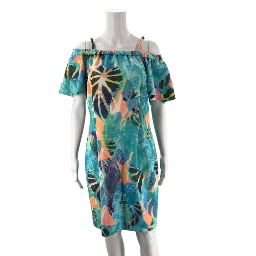 Gianni Bini Aqua Pink Purple Floral Dress – Size M, Excellent Pre-Owned - Margaret’s Fine Consignment