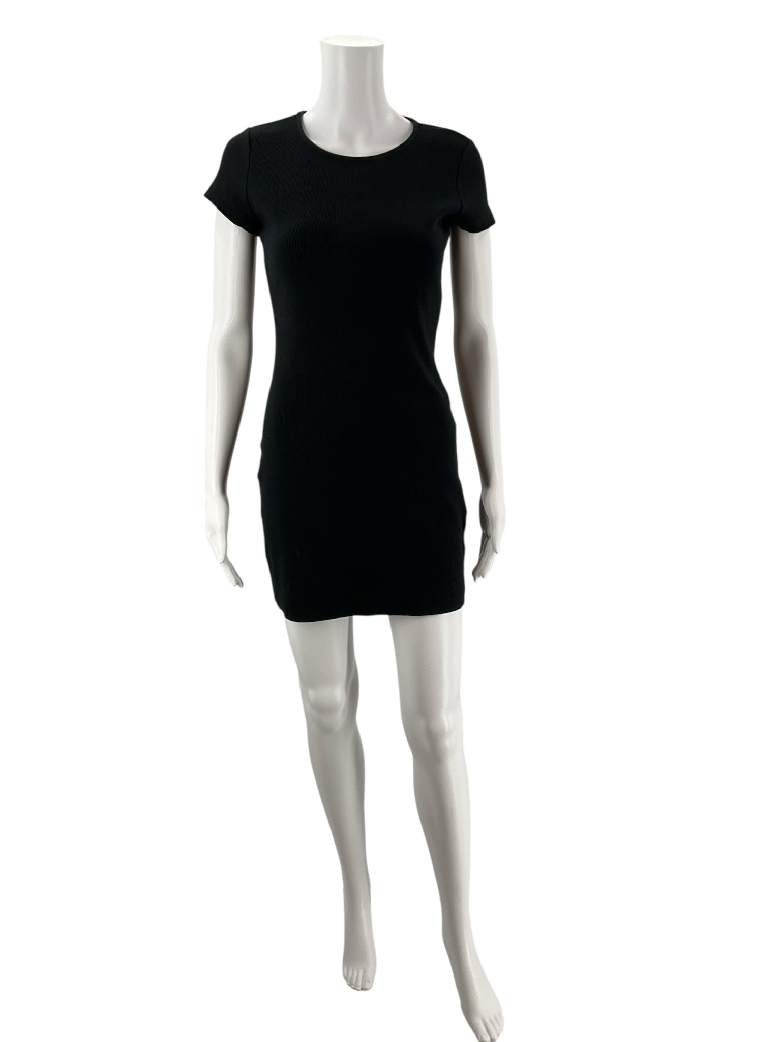 Princess Polly Black Ribbed Pre-Owned Ladies New With Tags Dress - Size 6