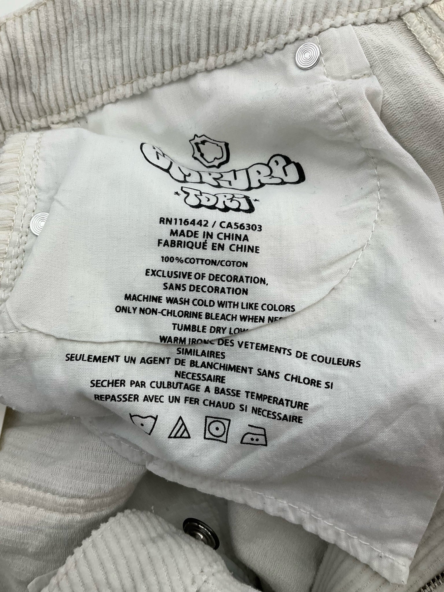 Empyre Cream Corduroy Pre-Owned Ladies Pants - Size 2