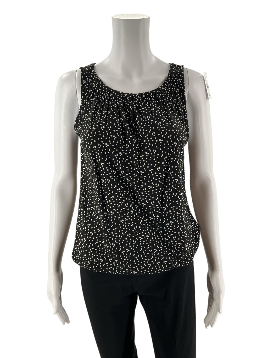 Loft Black/White Polka Dot Pre-Owned Ladies New with Tags Top - Size Small Petite