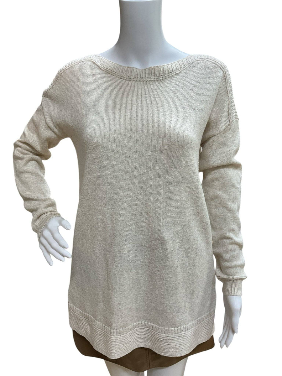 Old Navy Cream Solid Ladies Pre-Owned Sweater - Size Small