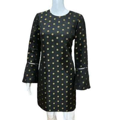 Shoshanna Black/Gold Polka Dot Pre-Owned Ladies Dress - Size 4