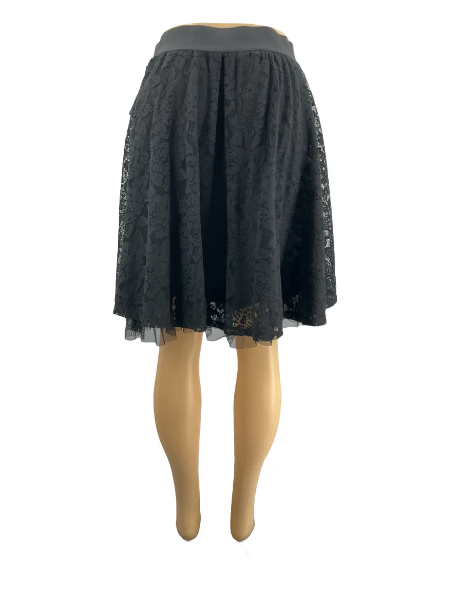 Studio 253 Black Lace Pre-Owned Ladies Skirt - Size Medium