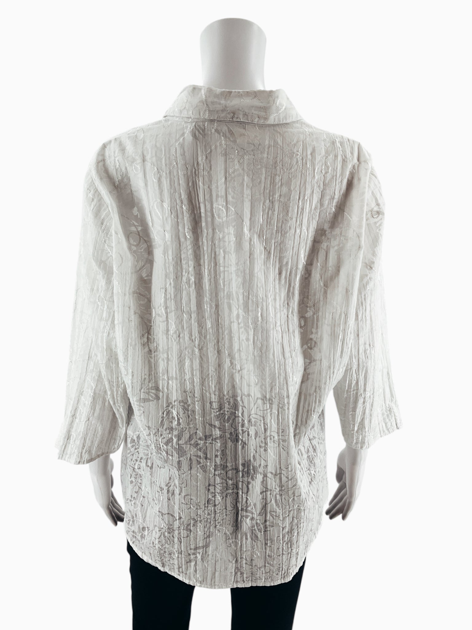 Chico's - White Solid Pre-Owned Ladies Casual Top - Size Large