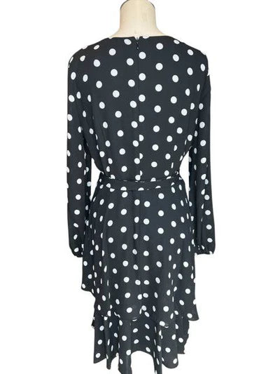 Tahari Black/White Polka Dot Pre-Owned Ladies Dress - Size 8