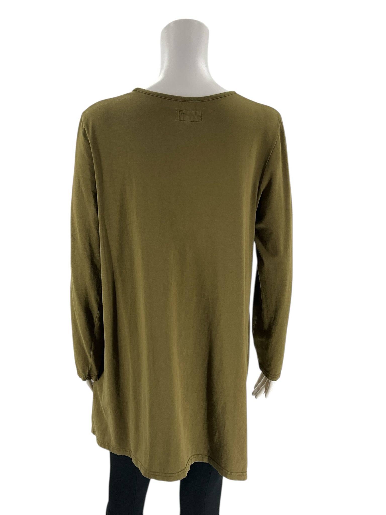 Iridium Olive Solid Top - Size Small - Margaret’s Fine Consignment