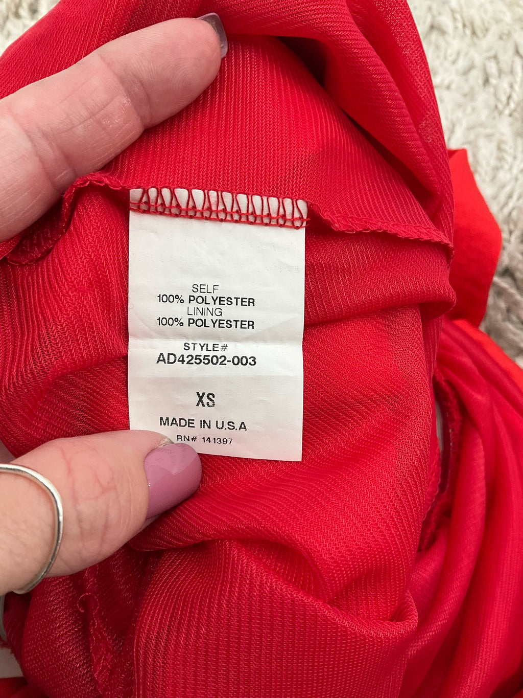 astr Orange/Red Solid Pre-Owned Ladies Jumpsuit - Size XS