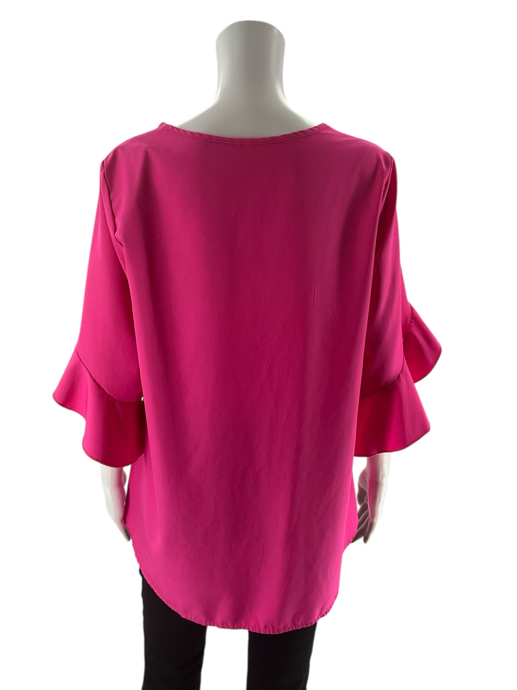 Shein - Pink Solid Pre-Owned Ladies Casual Top - Size Large