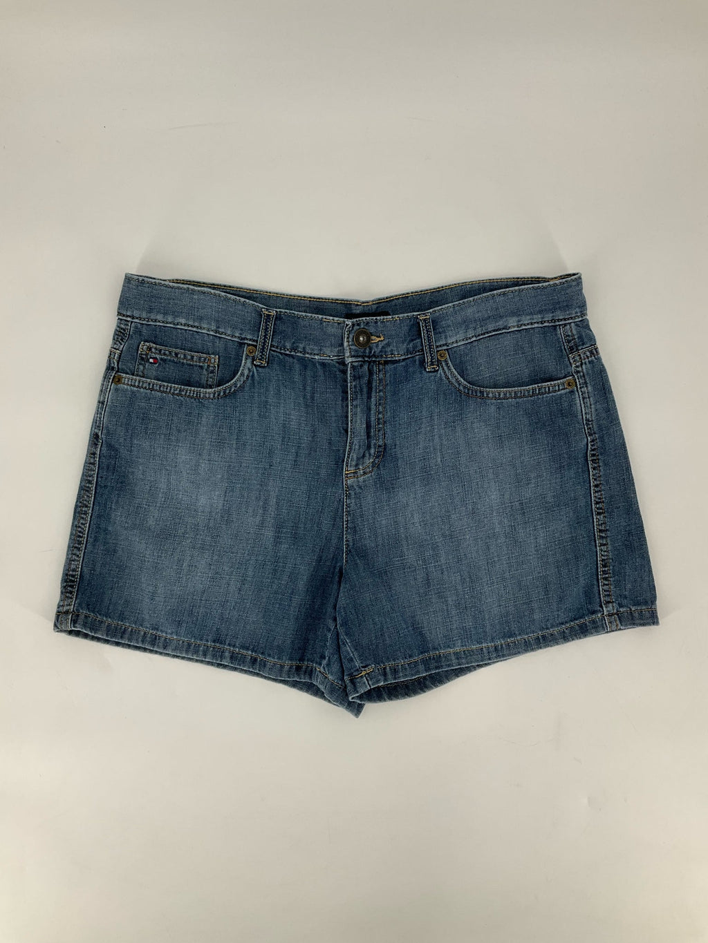 Tommy Hilfiger Blue Solid Pre-Owned Ladies Shorts - Size 12