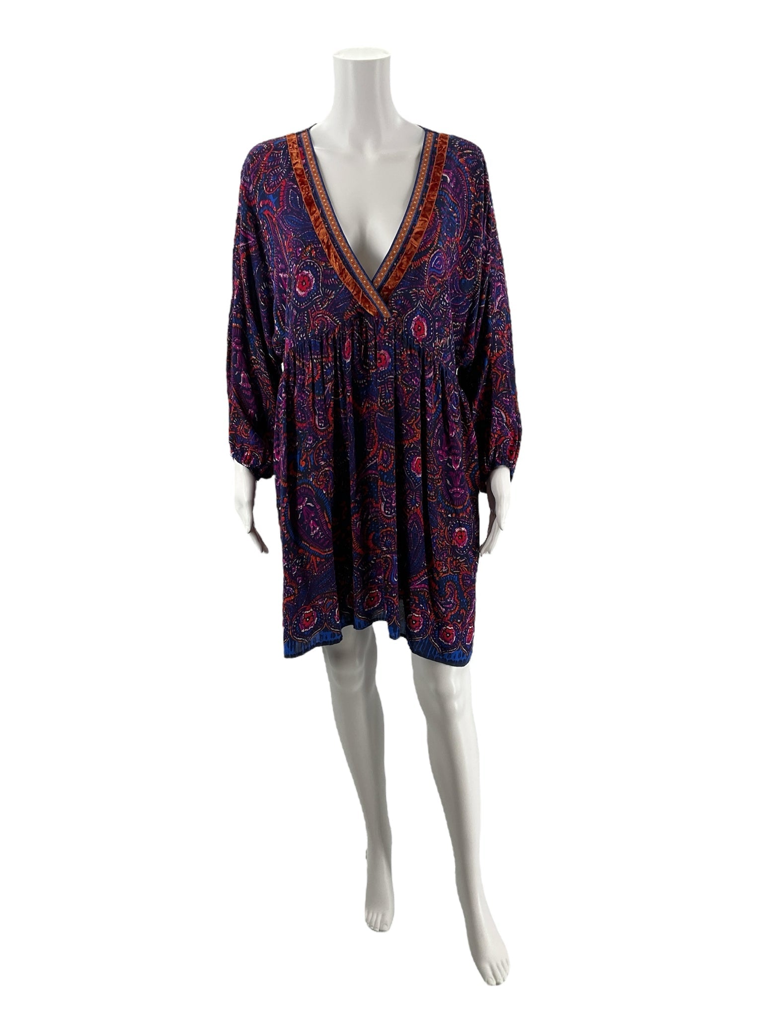 Uncle Frank Blue/Purple Print Pre-Owned Ladies Dress - Size Medium