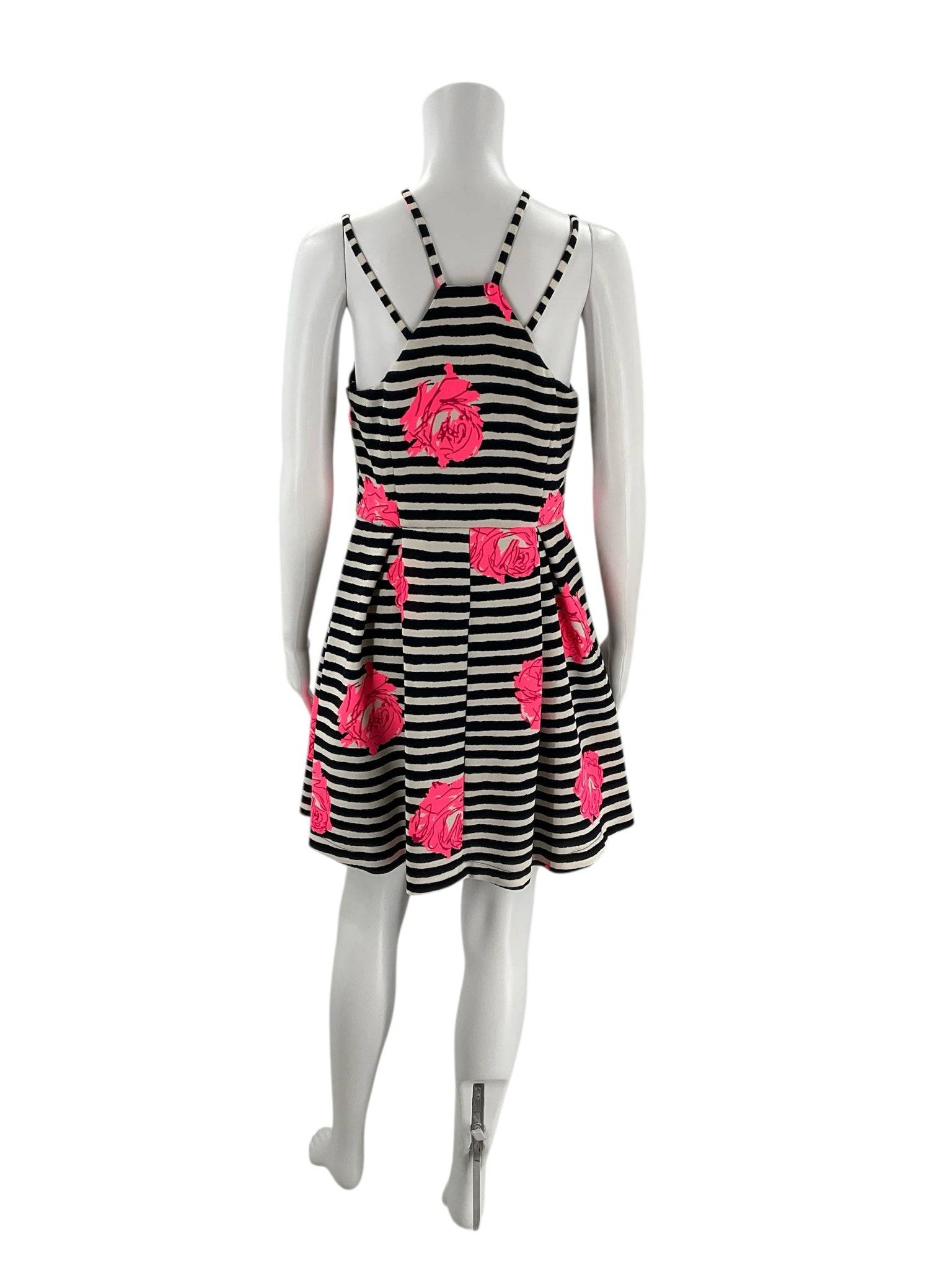 Katia White/Navy/Pink Floral Dress - Size Large - Margaret’s Fine Consignment