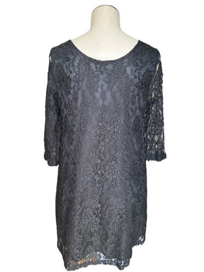 Final Touch Black Solid Lace Pre-Owned Ladies Dress - Size Medium