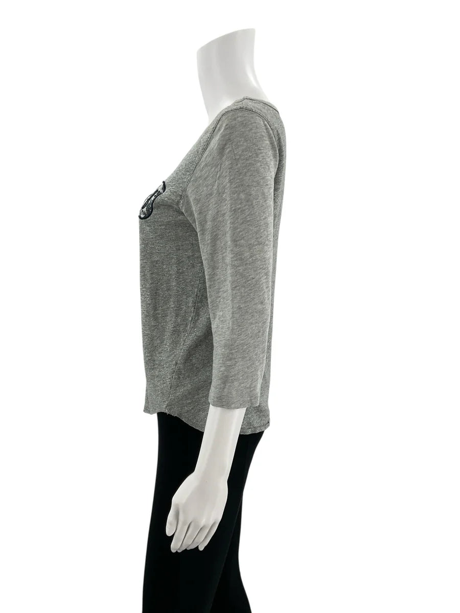 J. Crew Gray Solid Short Sleeve Top – Size Small, Excellent Pre-Owned