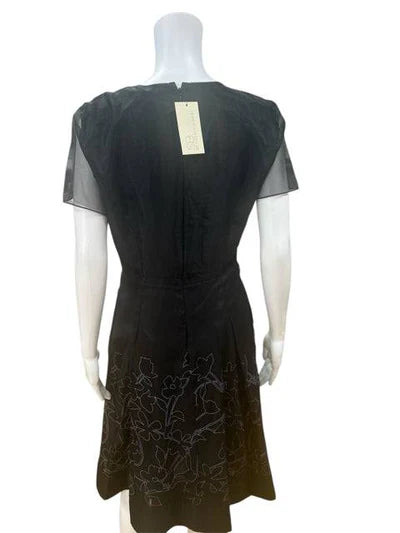 SB Black Solid Beaded Pre-Owned Ladies New with Tags Dress - Size 8