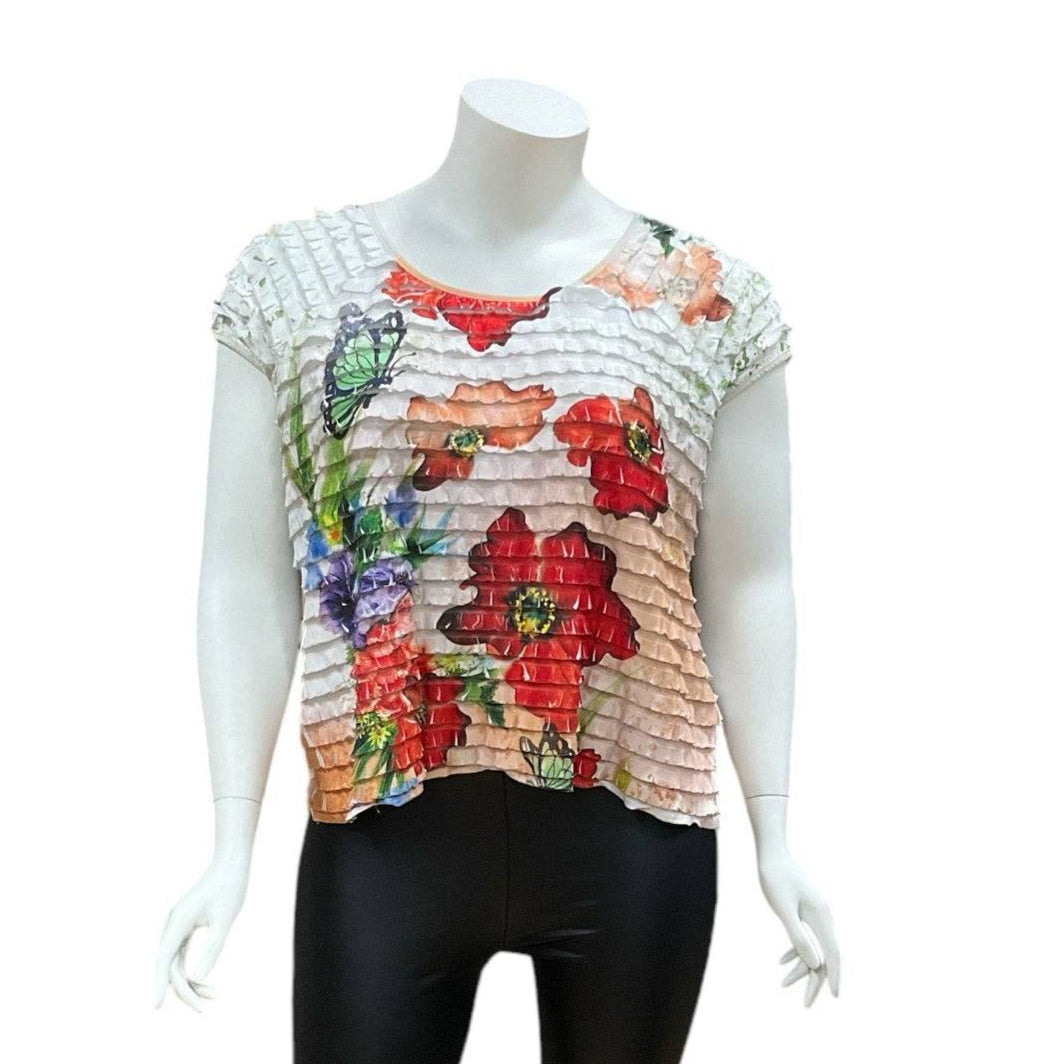 Lane Bryant White Floral Pre-Owned Ladies Top - Size 18/20 - Margaret’s Fine Consignment