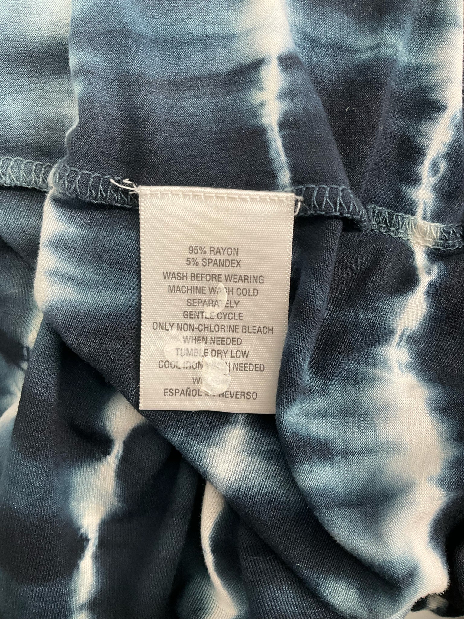 Style & Co Navy/White Tye Dye Pre-Owned Ladies Casual Top -  Size 2X