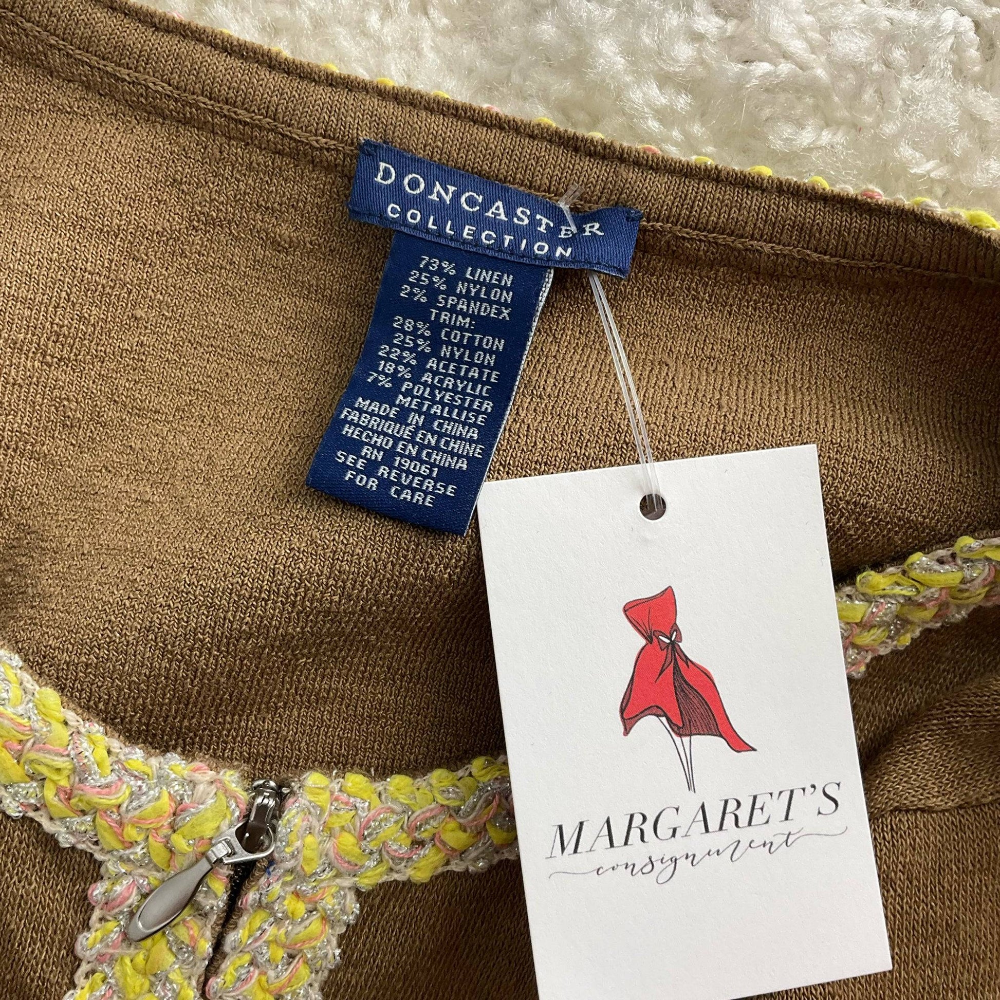 Don Caster Brown Zp Up Top - Size Medium - Margaret’s Fine Consignment