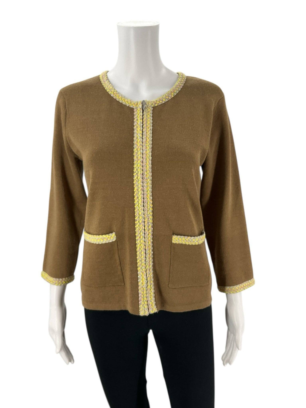 Don Caster Brown Zp Up Top - Size Medium - Margaret’s Fine Consignment