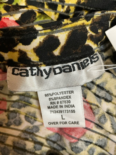 Cathy Daniels Black/Brown/Red Pre-Owned Ladies Top - Size Large
