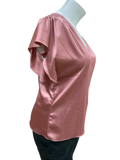 White House Black Market Mauve Solid Pre-Owned Ladies Top -Size XL