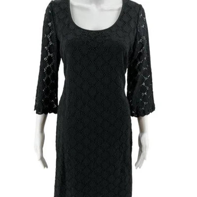 Ronni Nicole Black Eyelet Pre-Owned Ladies Dress - Size 12