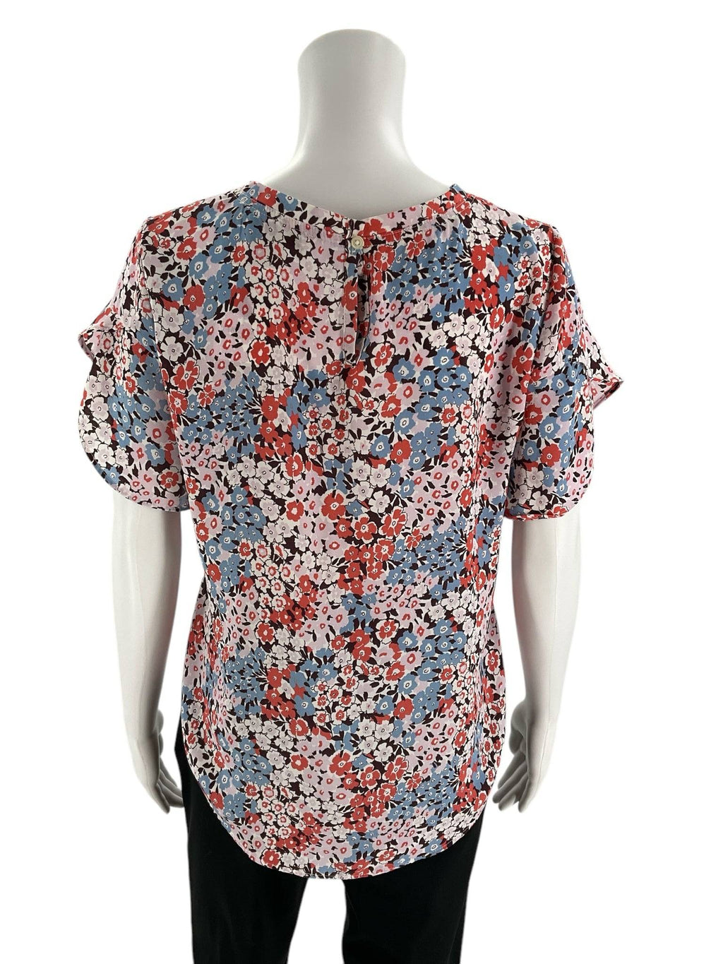 Loft Pink/Blue Floral Ladies Pre-Owned Top - Size Petite Small - Margaret’s Fine Consignment