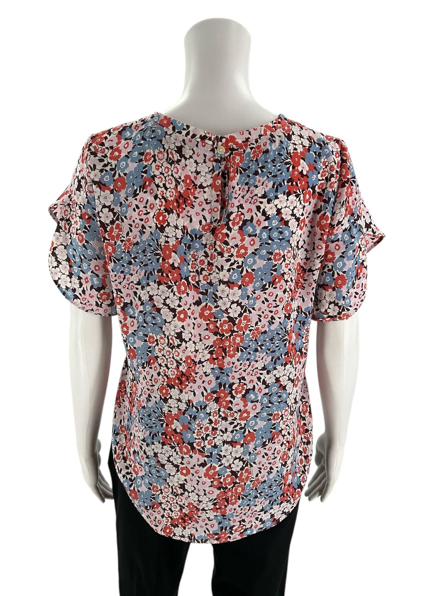 Loft Pink/Blue Floral Ladies Pre-Owned Top - Size Petite Small - Margaret’s Fine Consignment