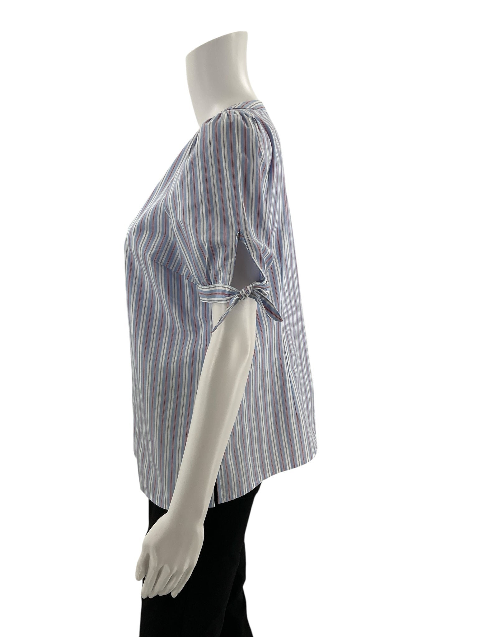 Talbots White/Blue/Red Stripe Pre-Owned Ladies Top - Size Small Petite