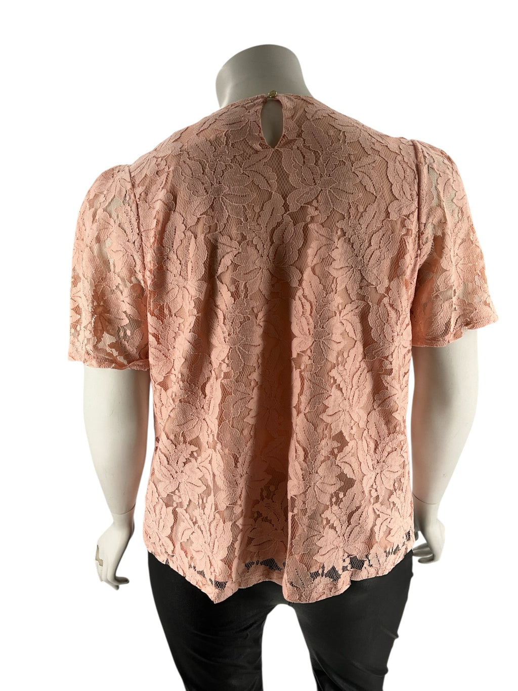 Liz Claiborne Peach Lace Pre-Owned Ladies Casual Top - Size 0X