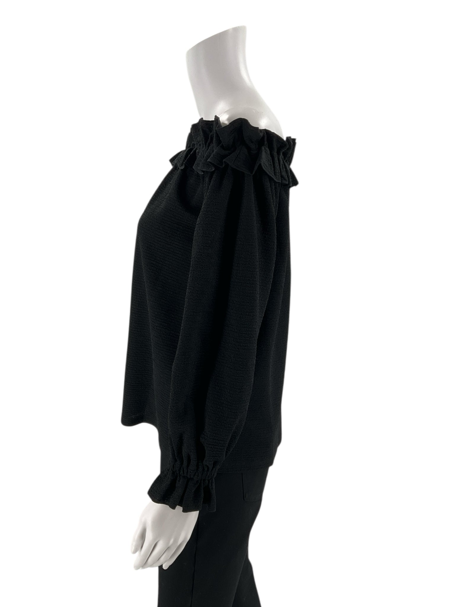 MK - Black Solid Pre-Owned Ladies New With Tags Casual Top - Size XS