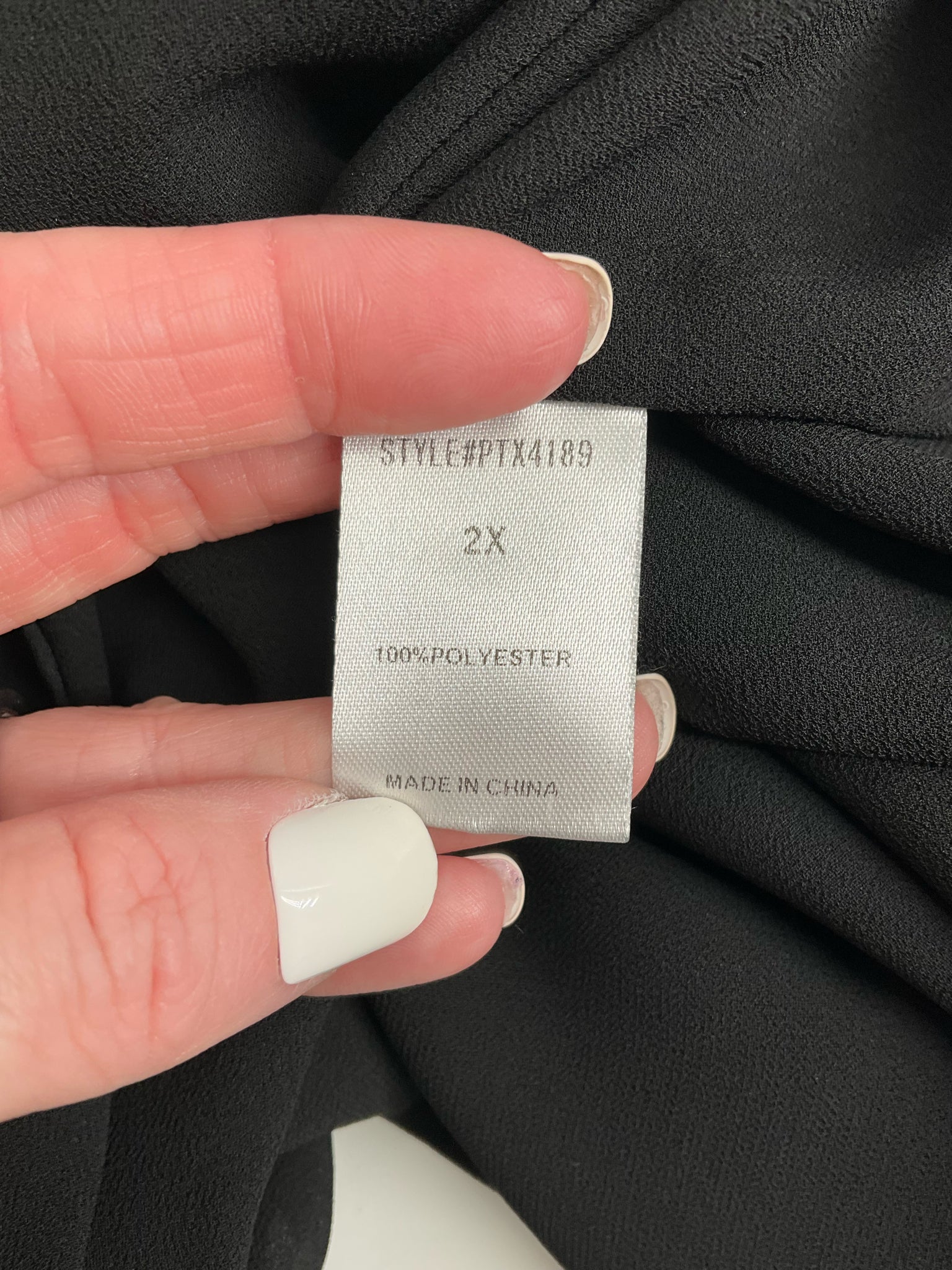 Papermoon Black Solid Pre-Owned Ladies Casual Top -  Size 2X